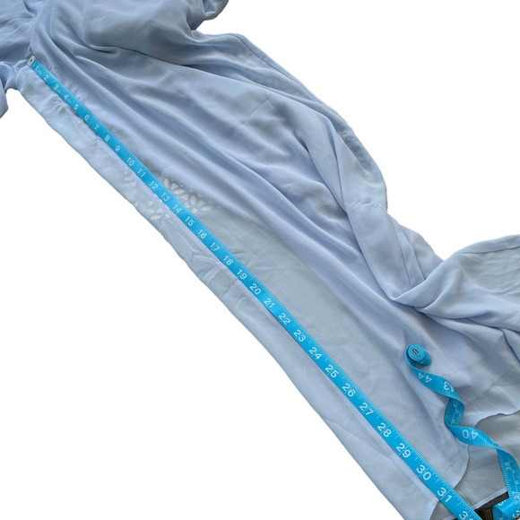 Halogen Women's Light Blue V-Neck Flutter Sleeve Wide Leg Jumpsuit.‎ Size MED - Picture 14 of 15